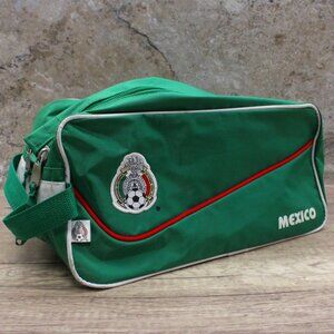 Vintage Seleccion Mexicana Soccer Travel Small Green Duffel Bag Nylon Mexico Y2k